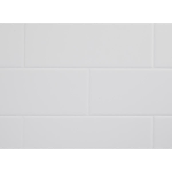 Mermaid metro tile effect pure white waterproof shower wall panel 2420 x 1200mm