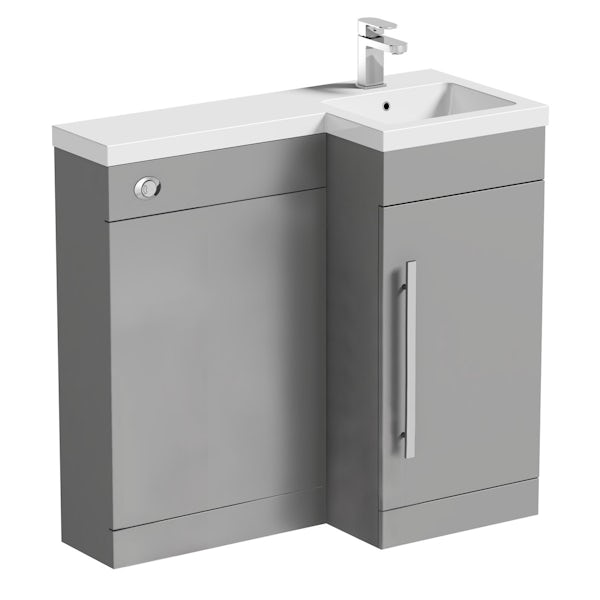 Orchard MySpace slate matt grey right handed combination unit with Clarity back to wall toilet