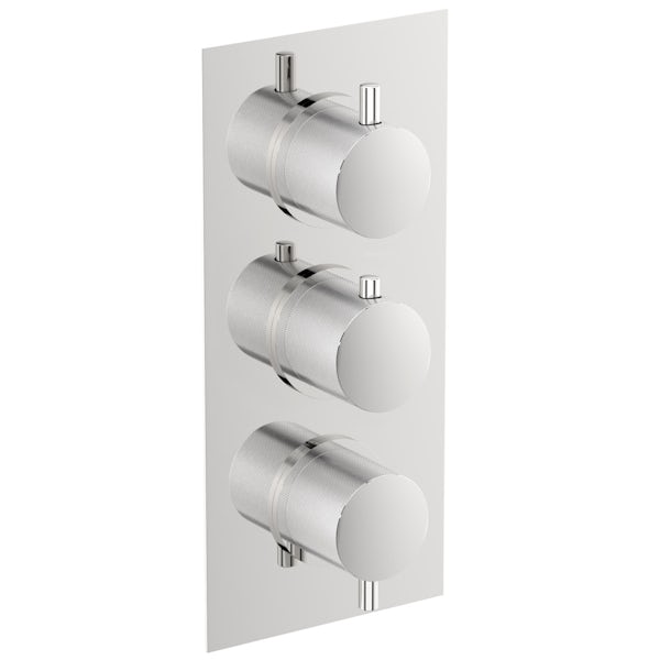 Mode Banks triple thermostatic complete shower set with bath filler, sliding rail and ceiling shower head