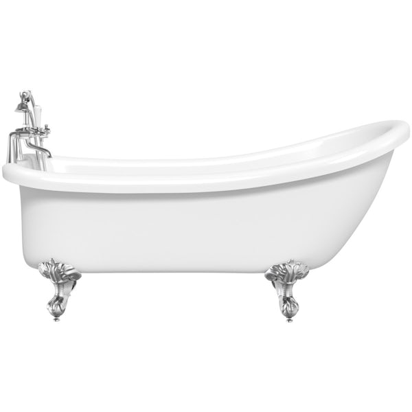 The Bath Co. Winchester roll top bath with ball and claw feet offer pack