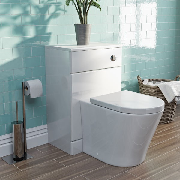 Orchard Eden white back to wall unit with contemporary toilet and seat