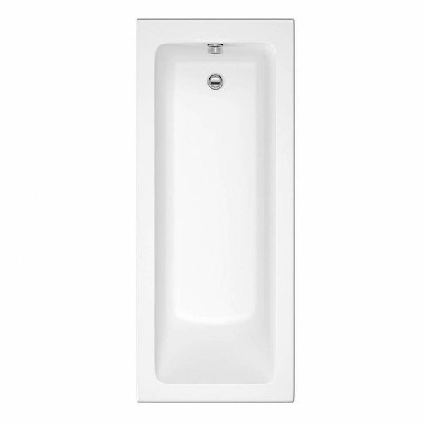 Orchard square edge single ended straight bath 1700 x 700 with free tap