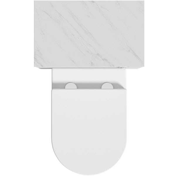 Orchard Lea marble slimline back to wall unit 500mm and Contemporary back to wall toilet with seat