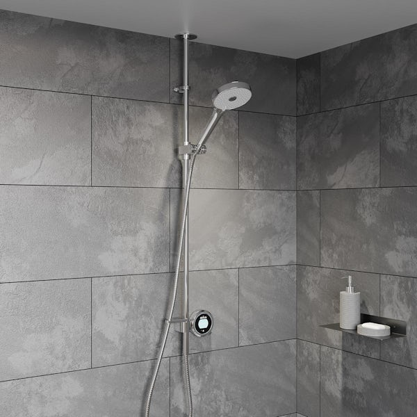 Aqualisa Q exposed digital shower pumped with bath filler