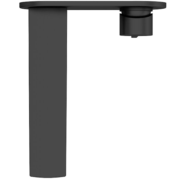 Mode Calatrava matt black wall mounted basin mixer tap