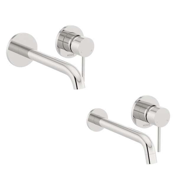 Mode Spencer round wall mounted basin and bath mixer pack