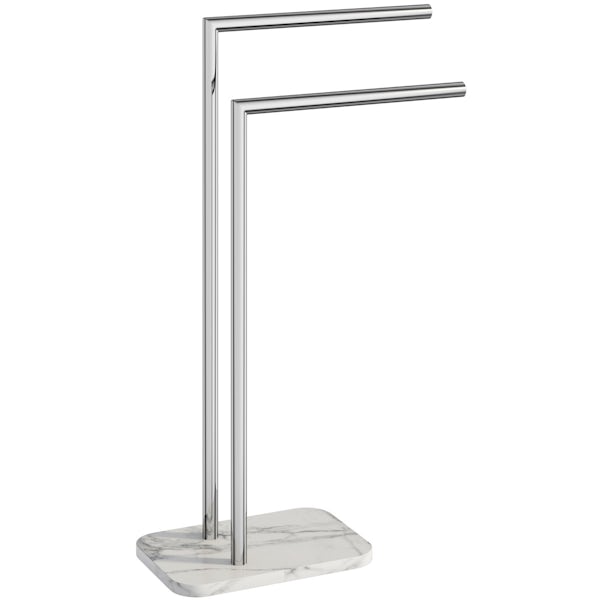 Showerdrape Athena marble double towel stand