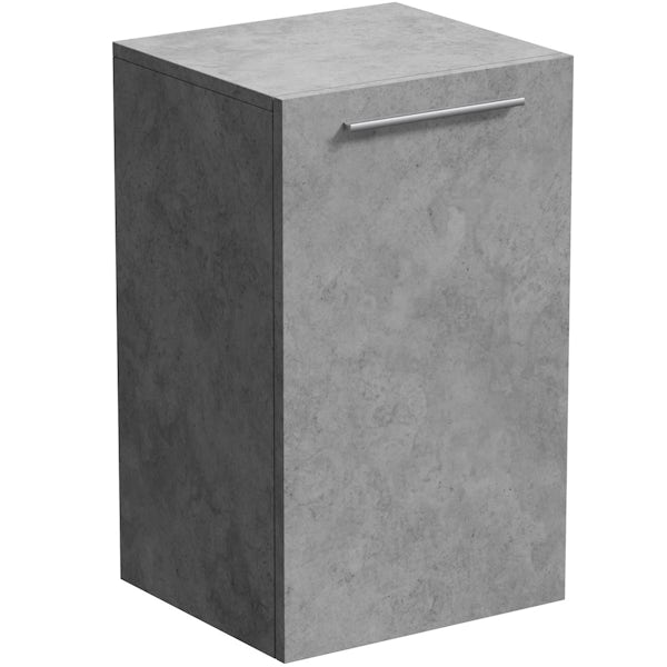 Mode Morris dark concrete grey wall hung cabinet 660 x 400mm