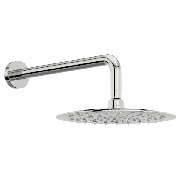 Stratus 250mm Shower Head & Curved Wall Arm