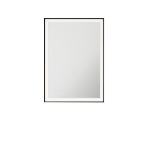 Mode Eames black framed LED illuminated mirror 700 x 500mm with demister