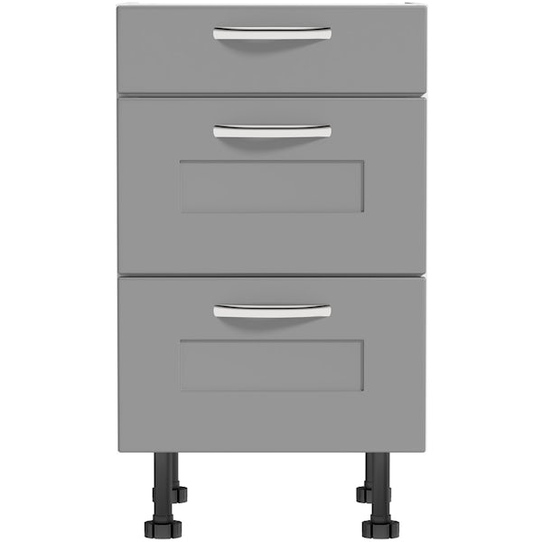 Schön New England light grey shaker 3 drawer unit