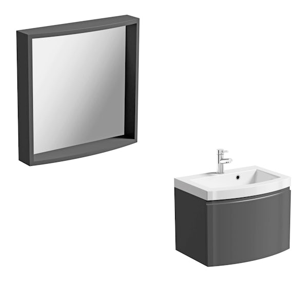 Harrison slate wall hung vanity unit and mirror offer