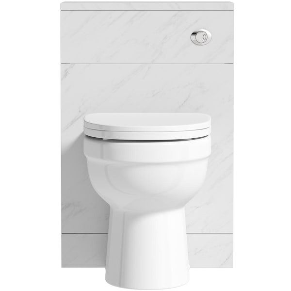 Orchard Lea marble slimline back to wall unit 500mm and Eden back to wall toilet with seat