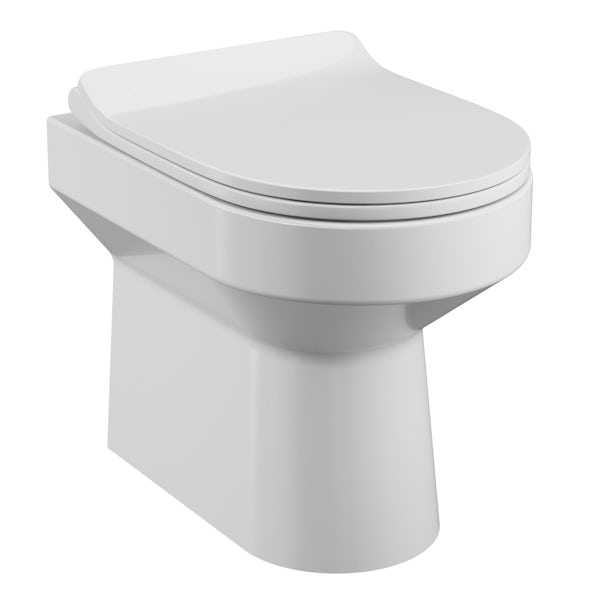 Accents white slim D-shape soft close toilet seat