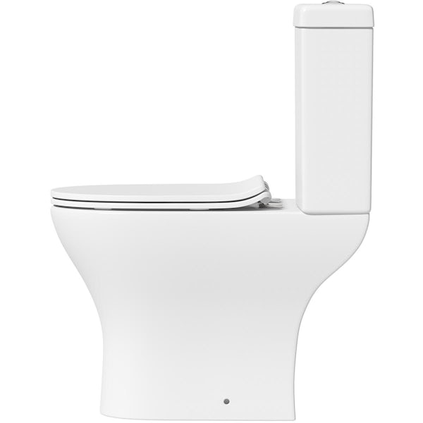 Orchard Derwent round rimless close coupled toilet with slim soft close seat