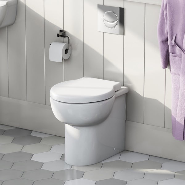 Madison back to wall toilet with soft close toilet seat and concealed cistern
