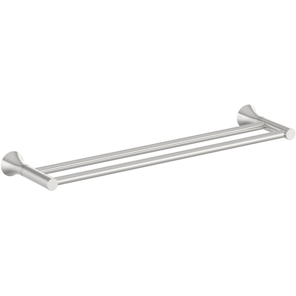 Accents round contemporary double towel bar 450mm