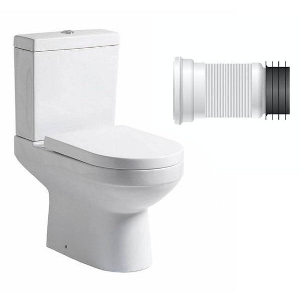 Orchard Balance close coupled toilet with soft close toilet seat and pan connector