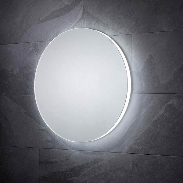 Mode Deacon round diffused LED illuminated mirror 600 x 600mm with demister