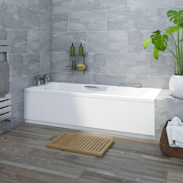 Orchard eco low straight bath with twin grips
