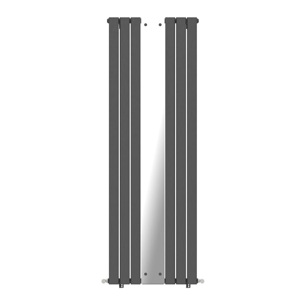 Mode Ellis anthracite vertical radiator with mirror 1840 x 620 offer pack