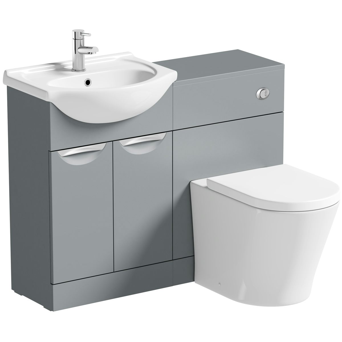 Orchard Elsdon Stone Grey 1060mm Combination With Contemporary Back To Wall Toilet And Seat