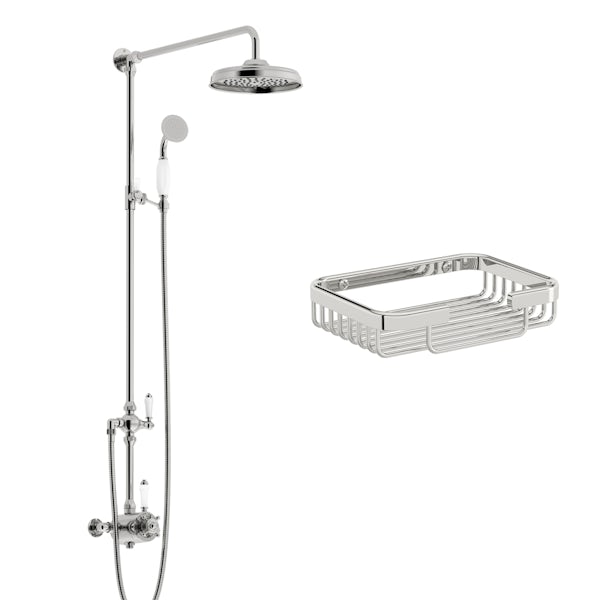 The Bath Co. Dulwich riser shower system with shower caddy