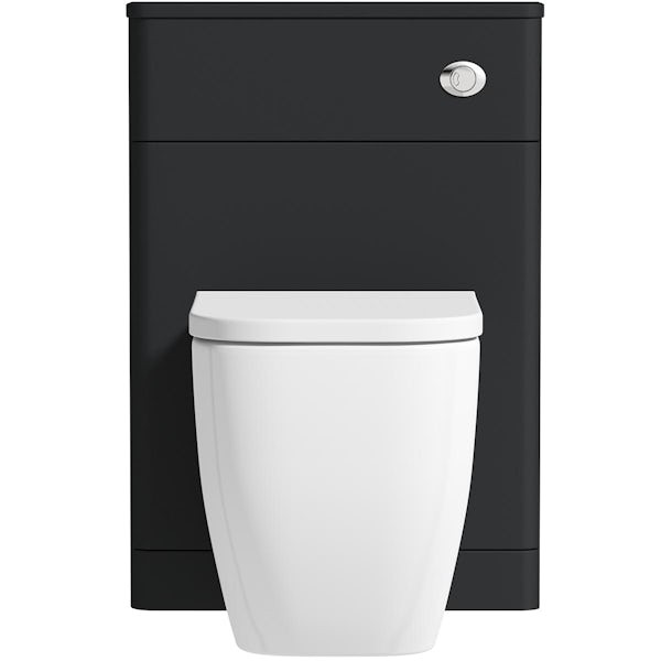 Mode Lois graphite back to wall toilet unit and Ellis toilet with soft close seat
