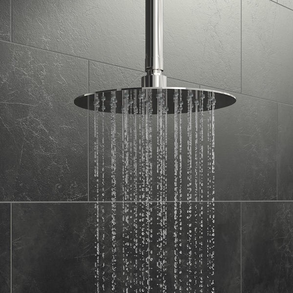 Mode Slim round stainless steel 200mm shower head and ceiling arm