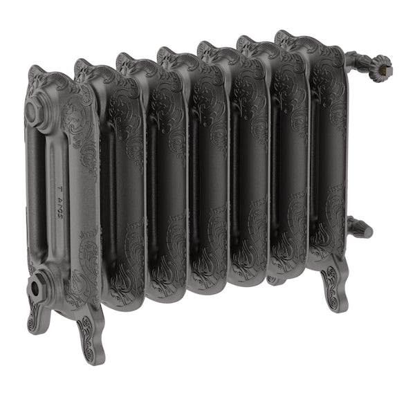 Oxford raw metal freestanding cast iron radiator 470 x 606