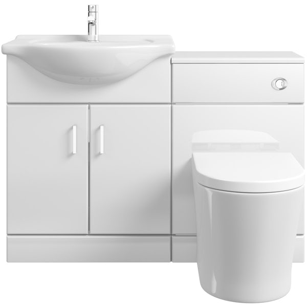 Orchard Eden white 1155mm combination with contemporary toilet and seat