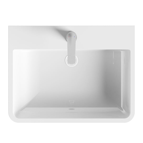 Mode Ellis white wall hung vanity drawer unit and basin 600mm