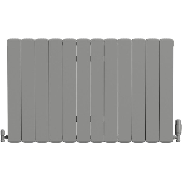 The Heating Co. Edmonton horizontal textured grey aluminium radiator