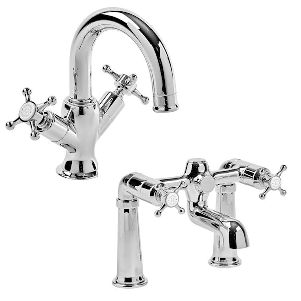 The Bath Co. Aylesford Traditional basin and bath mixer tap pack