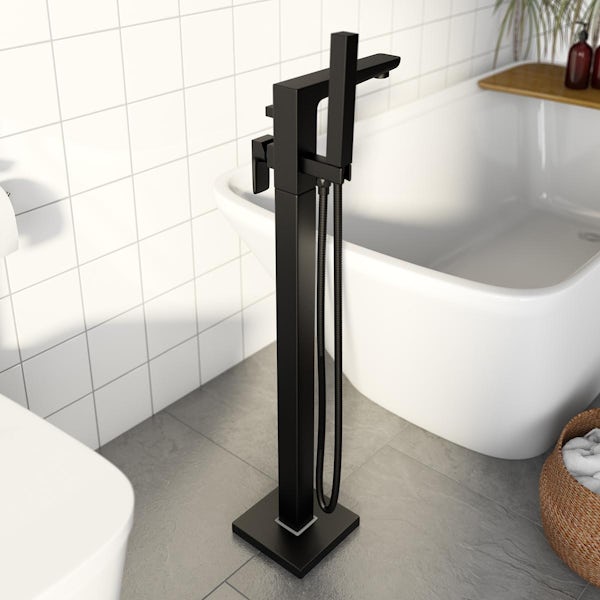 Mode Foster black freestanding bath tap