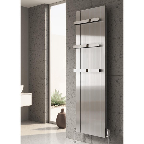 Reina Polito polished vertical aluminium designer radiator