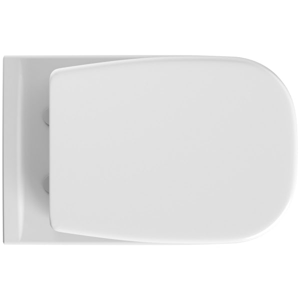 Duravit D-Code rimless wall hung toilet with soft close toilet seat