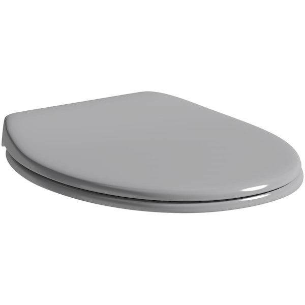 Accents universal light grey toilet seat with soft close and quick release