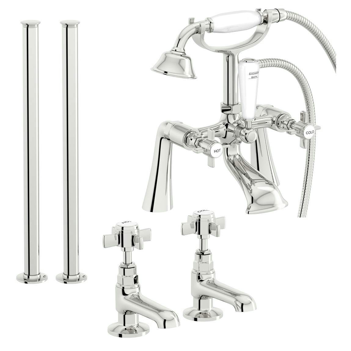 Orchard Dulwich basin tap and bath shower mixer adjustable standpipe tap pack