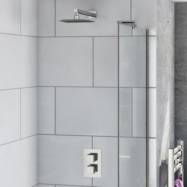 Cubik Thermostatic Valve & Wall Shower Set