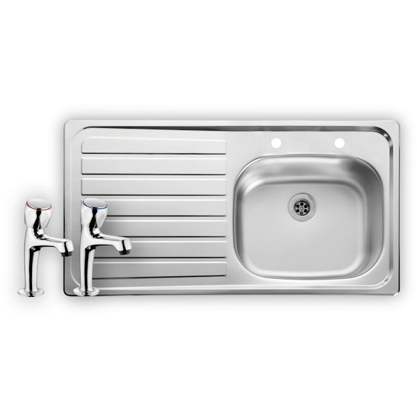 Leisure Lexin 1.0 bowl left handed kitchen sink with kitchen tap
