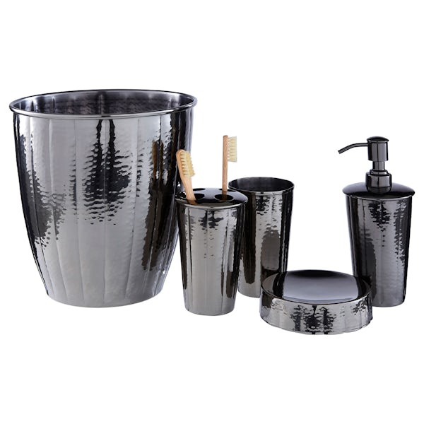 Accents Hammered black nickel effect toothbrush holder