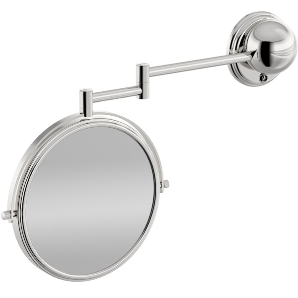 Accents round contemporary hinged cosmetic mirror