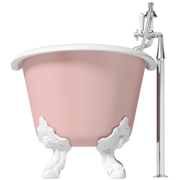 Artist Collection Lush Blush Light Pink traditional freestanding bath & tap pack
