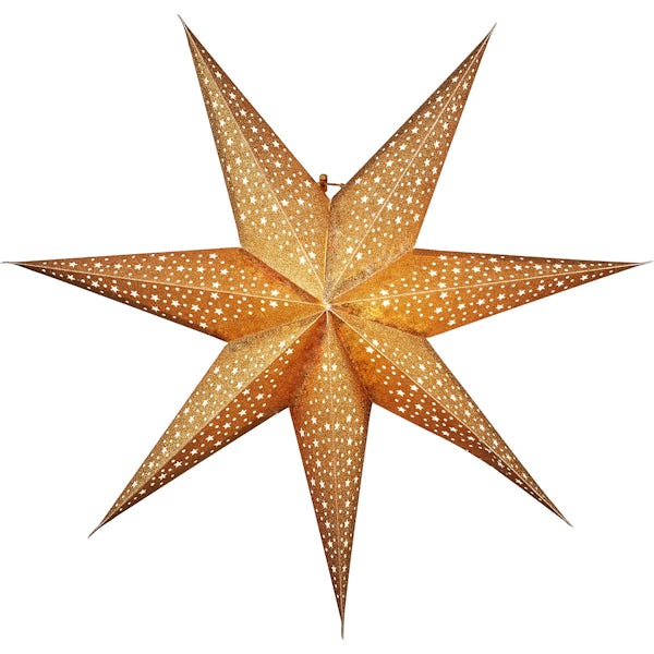 Eglo Christmas paper star light decoration in gold