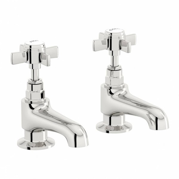 The Bath Co. Winchester bathroom suite with left handed P shaped shower bath and taps 1675 x 850