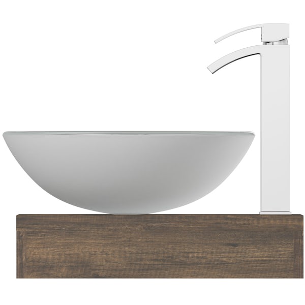 The Bath Co. Dalston countertop with Mackintosh white basin, tap & waste