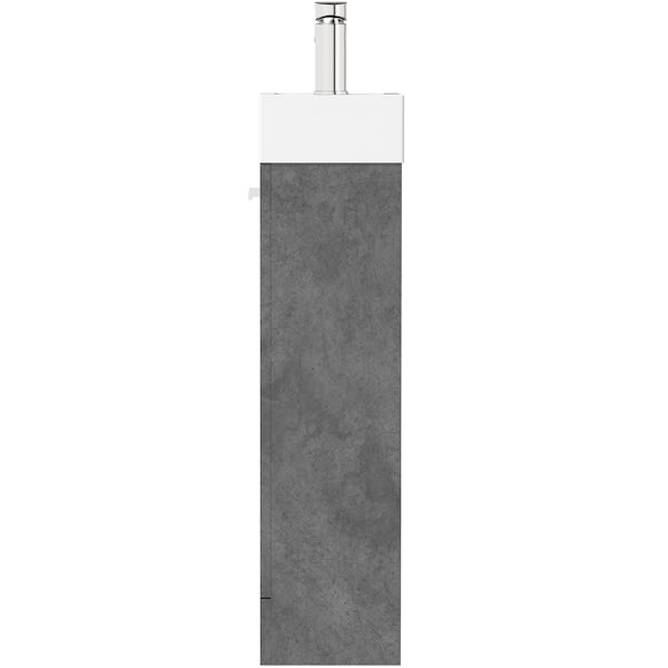 Clarity Compact riven grey floorstanding vanity unit and basin 410mm