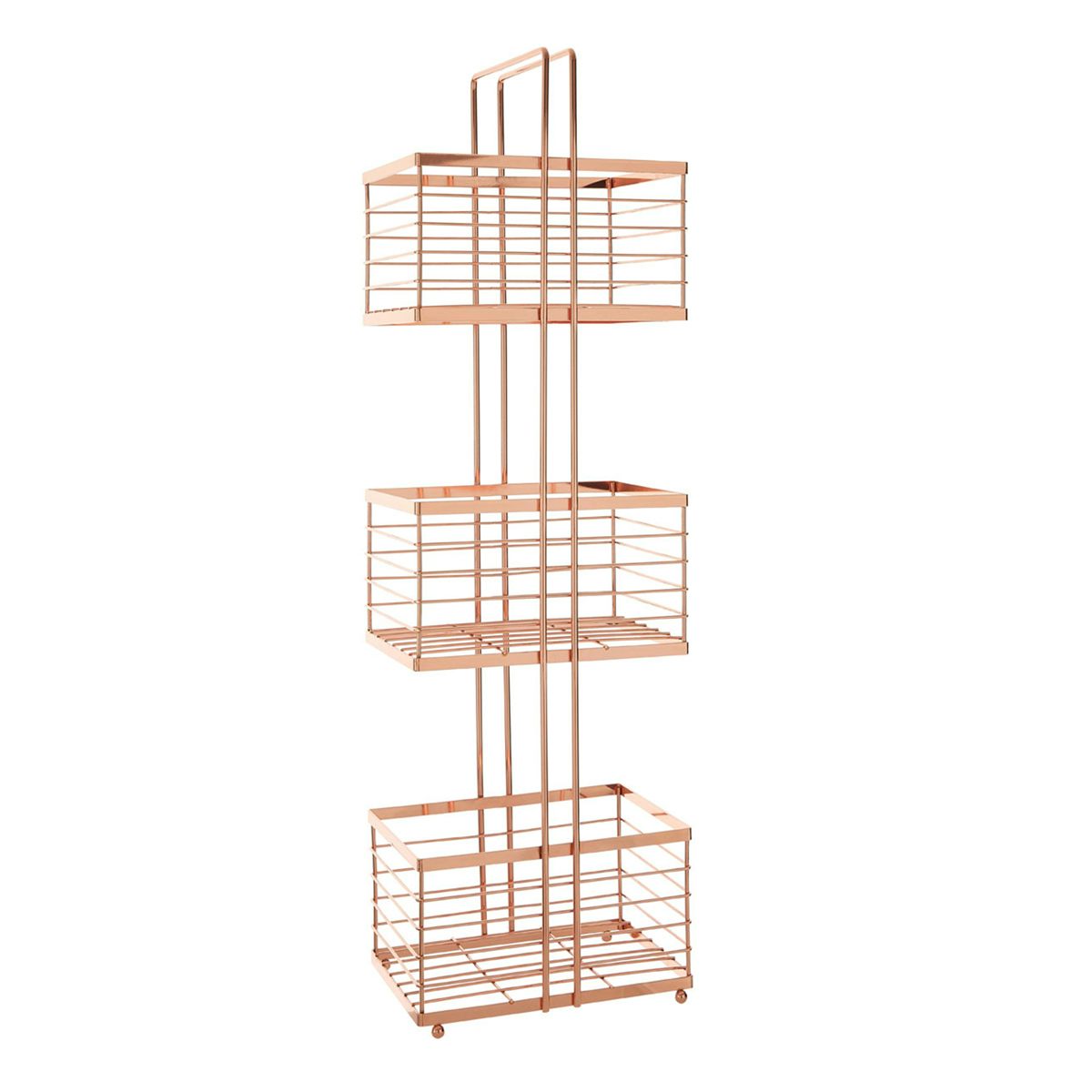 Accents Freestanding 3 tier rose gold bathroom storage caddy