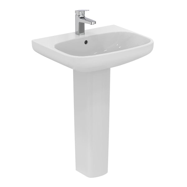 Ideal Standard i.life A 1 tap hole full pedestal basin 600mm